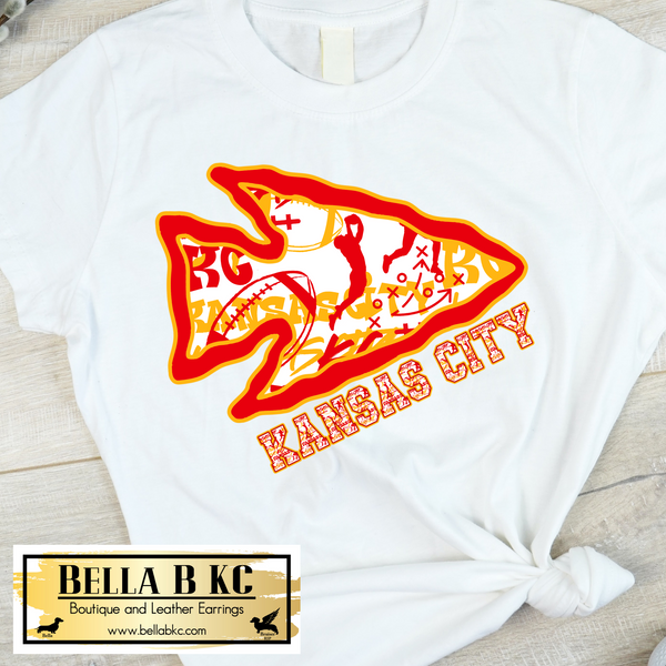 KC Football Arrowhead Graffiti Tee or Sweatshirt