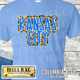 Kansas City Baseball Leopard Outlined Tee or Sweatshirt