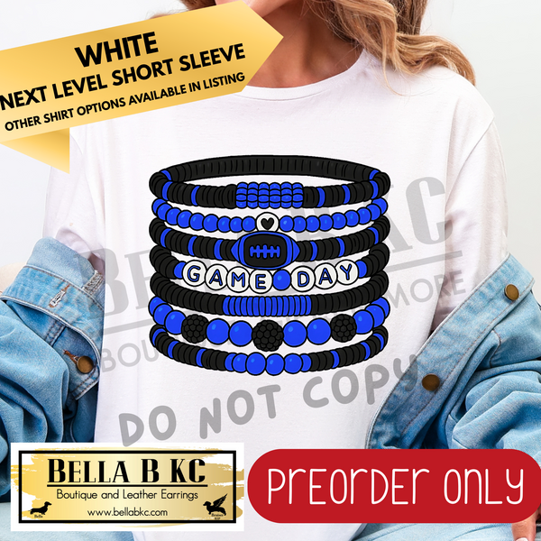 **PREORDER ONLY** Blue Football Game Day Friendship Bracelet - Tee or Sweatshirt - 1 Week Turn Around from Date of Order