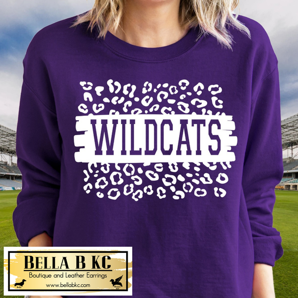 Wildcats Leopard - White Print - Tee or Sweatshirt