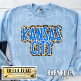 Kansas City Baseball Leopard Outlined Tee or Sweatshirt