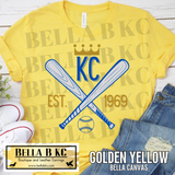 Kansas City Baseball Est 1969 Crossed Bats Tee or Sweatshirt