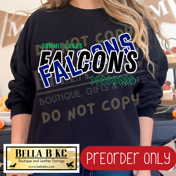 **PREORDER ONLY** Summit Lakes Falcons Split Text - Tee or Sweatshirt - 1 Week Turn Around from Date of Order