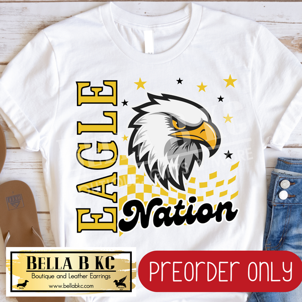 **PREORDER ONLY** Eagle Nation GOLD Mascot Tee or Sweatshirt - 1 Week Turn Around from Date of Order