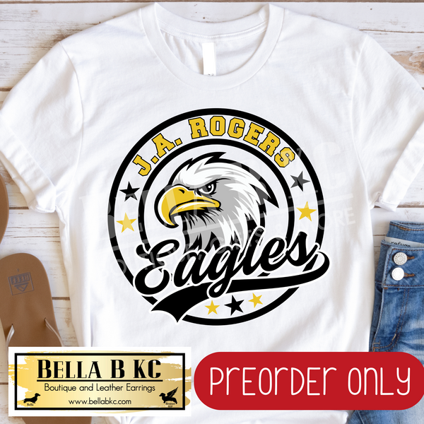 **PREORDER ONLY** J. A. Rogers Eagles Round Star Mascot Tee or Sweatshirt - 1 Week Turn Around from Date of Order