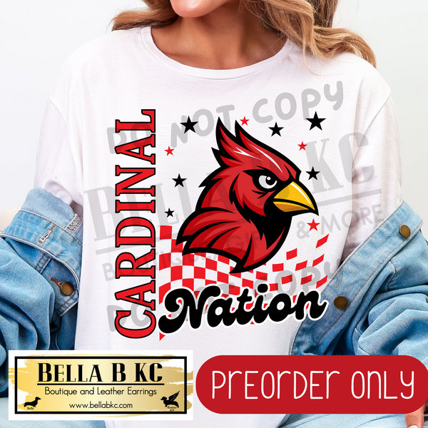 **PREORDER ONLY** Cardinal Nation Mascot Tee or Sweatshirt - 1 Week Turn Around from Date of Order