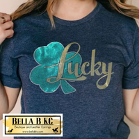 Lucky Shamrock - Metallic Holographic Spangle Tee or Sweatshirt