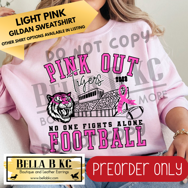 **PREORDER ONLY** Tigers Pink Out Football Bleachers - Tee or Sweatshirt - 1 Week Turn Around from Date of Order