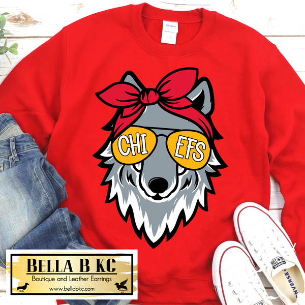 KC Football Wolf Girl Tee or Sweatshirt