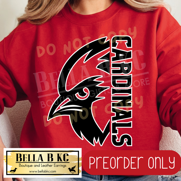 **PREORDER ONLY** Cardinals Split Mascot - Tee or Sweatshirt - 1 Week Turn Around from Date of Order