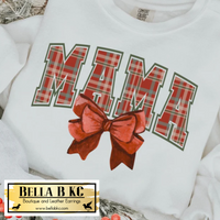 Christmas - Plaid Mama Bow Coquette Tee or Sweatshirt