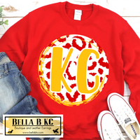 KC Football Round Leopard Tee or Sweatshirt