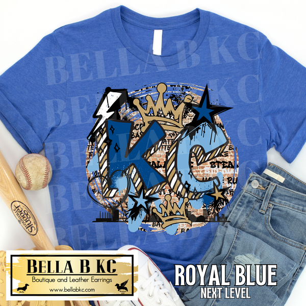 Kansas City Baseball Grunge Graffiti Tee or Sweatshirt