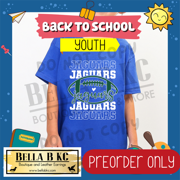 **PREORDER ONLY** TODDLER/YOUTH Jaguars Football Repeat Mascot Tee or Sweatshirt - 1 Week Turn Around from Date of Order