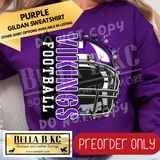 **PREORDER ONLY** Vikings Football Split Helmet - Tee or Sweatshirt - 1 Week Turn Around from Date of Order