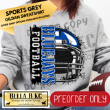 **PREORDER ONLY** Bluejays Football Split Helmet - Tee or Sweatshirt - 1 Week Turn Around from Date of Order
