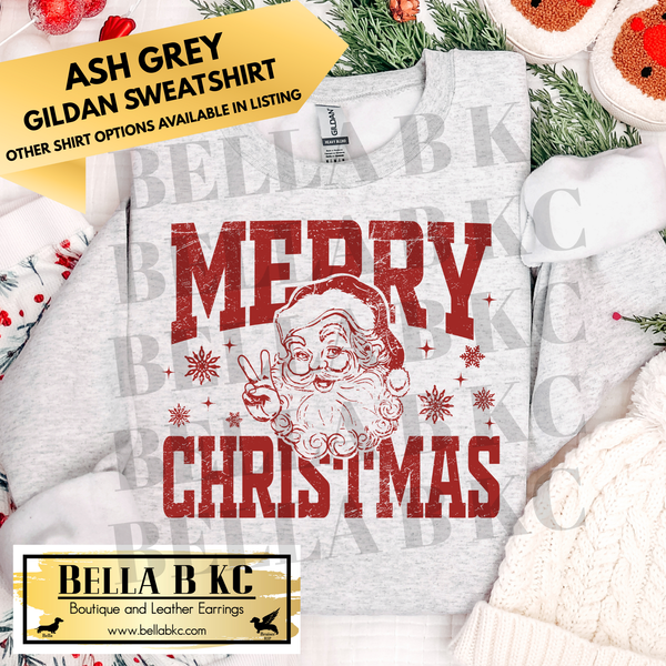 Christmas - Merry Christmas Red Santa - Multiple Shirt Options