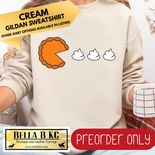**PREORDER ONLY** Fall - Pac Man Pie V2 #2 - Tee or Sweatshirt - 1 Week Turn Around from Date of Order