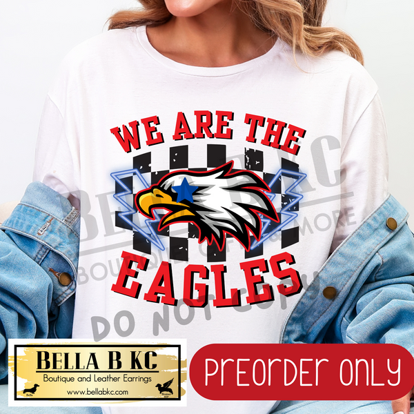 **PREORDER ONLY** We are the Eagles Checkered Mascot Tee or Sweatshirt - 1 Week Turn Around from Date of Order