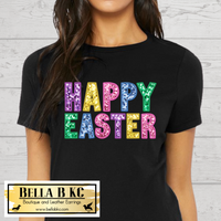 Easter - Happy Easter FAUX PRINTED Sequin Tee or Sweatshirt