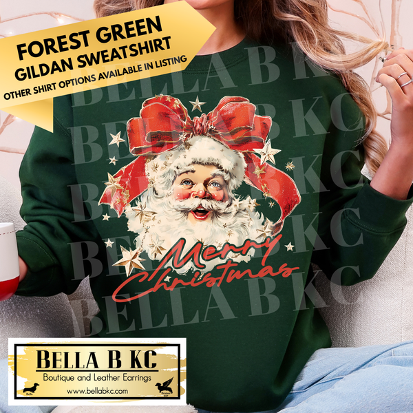 Christmas - Merry Christmas Vintage Retro Santa - Multiple Shirt Options