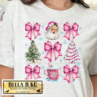 Christmas - Coquette Santa Cake PINK Bow Tee or Sweatshirt