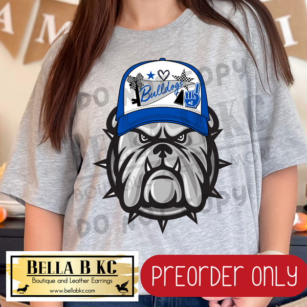 **PREORDER ONLY** Bulldogs (BLUE) Trucker Hat Tee or Sweatshirt - 1 Week Turn Around from Date of Order