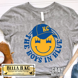 Kansas City Baseball The Boys in Blue Smile Face Tee or Sweatshirt