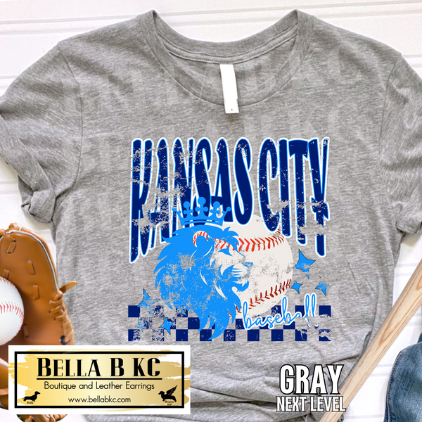 Kansas City Baseball Lion Grunge Tee or Sweatshirt