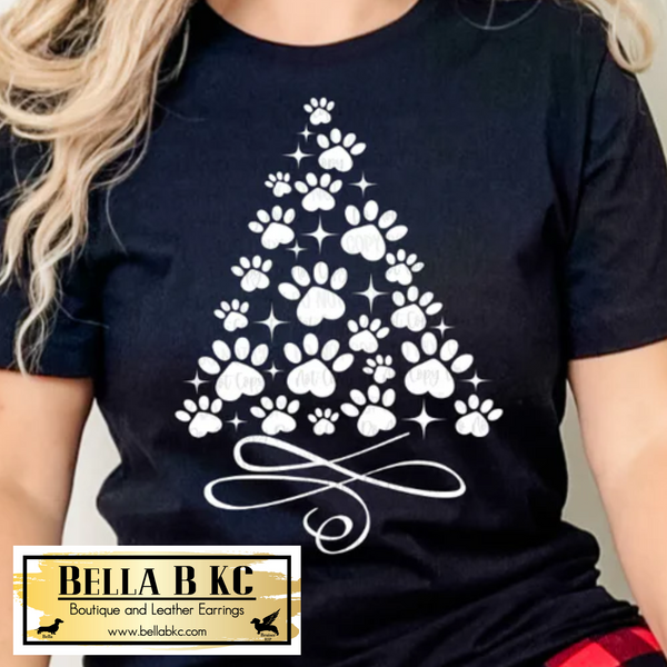 Christmas - Dog/Cat Paws Tree Tee or Sweatshirt