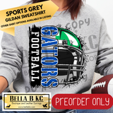**PREORDER ONLY** Gators Football Split Helmet - Tee or Sweatshirt - 1 Week Turn Around from Date of Order