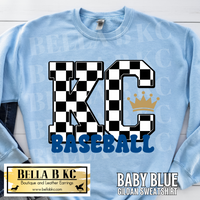 Kansas City Baseball Checkered KC Tee or Sweatshirt