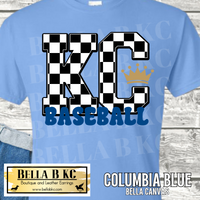 Kansas City Baseball Checkered KC Tee or Sweatshirt