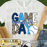 Kansas City Baseball Leopard Game Day Tee or Sweatshirt