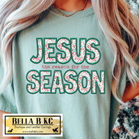 Christmas - FAITH Jesus is the Reason for the Season Tee or Sweatshirt FAUX EMBROIDERY