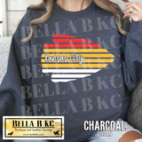 Kansas City Football Striped Arrowhead Tee or Sweatshirt