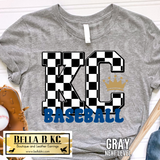 Kansas City Baseball Checkered KC Tee or Sweatshirt