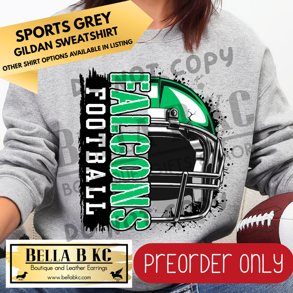 **PREORDER ONLY** Falcons Football Split Helmet - Tee or Sweatshirt - 1 Week Turn Around from Date of Order