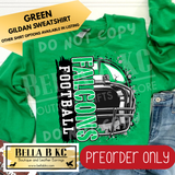 **PREORDER ONLY** Falcons Football Split Helmet - Tee or Sweatshirt - 1 Week Turn Around from Date of Order