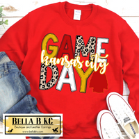 KC Football Game Day Leopard Tee or Sweatshirt