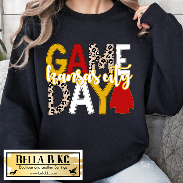 KC Football Game Day Leopard Tee or Sweatshirt