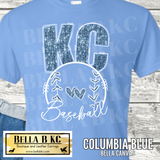 Kansas City Baseball **FAUX Sequin* V1 Tee or Sweatshirt