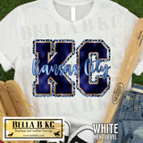 Kansas City Baseball KC Leopard FAUX FOIL Tee or Sweatshirt (PRINTED to look like foil)