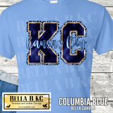 Kansas City Baseball KC Leopard FAUX FOIL Tee or Sweatshirt (PRINTED to look like foil)