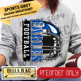 **PREORDER ONLY** Eagles Football Split Helmet - Tee or Sweatshirt - 1 Week Turn Around from Date of Order