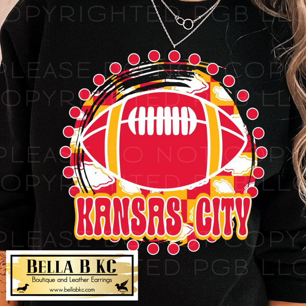 KC Football Round with Dots Tee or Sweatshirt