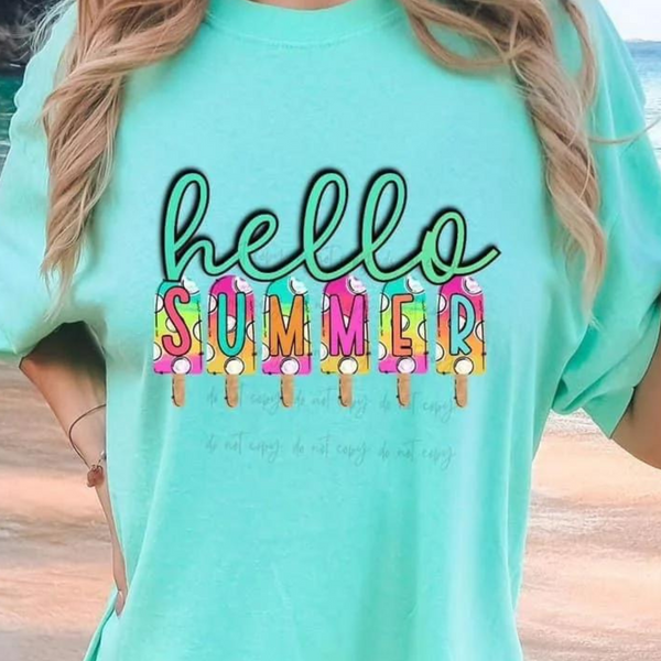 Summer - Hello Summer Popsicles Tee