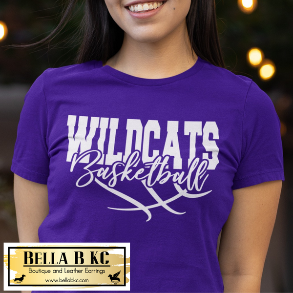 Wildcats Basketball - White Print - Tee or Sweatshirt