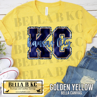 Kansas City Baseball KC Leopard FAUX FOIL Tee or Sweatshirt (PRINTED to look like foil)