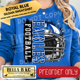 **PREORDER ONLY** Eagles Football Split Helmet - Tee or Sweatshirt - 1 Week Turn Around from Date of Order